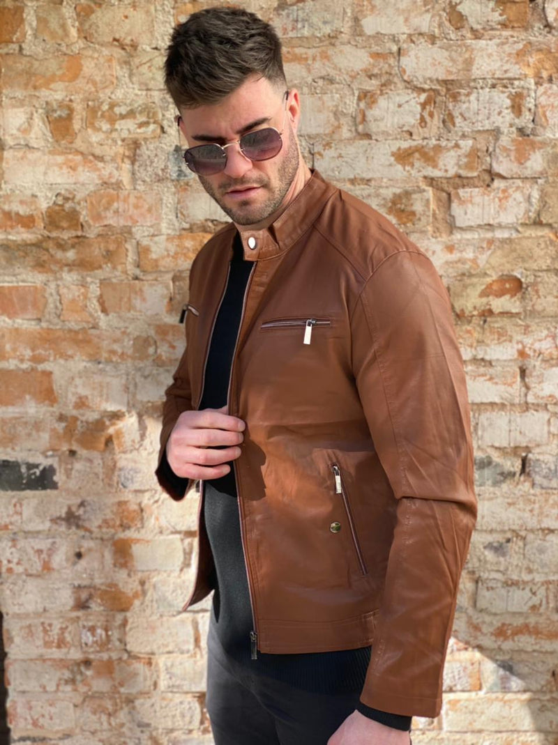 Jaqueta de Couro Masculina Premium  + brinde